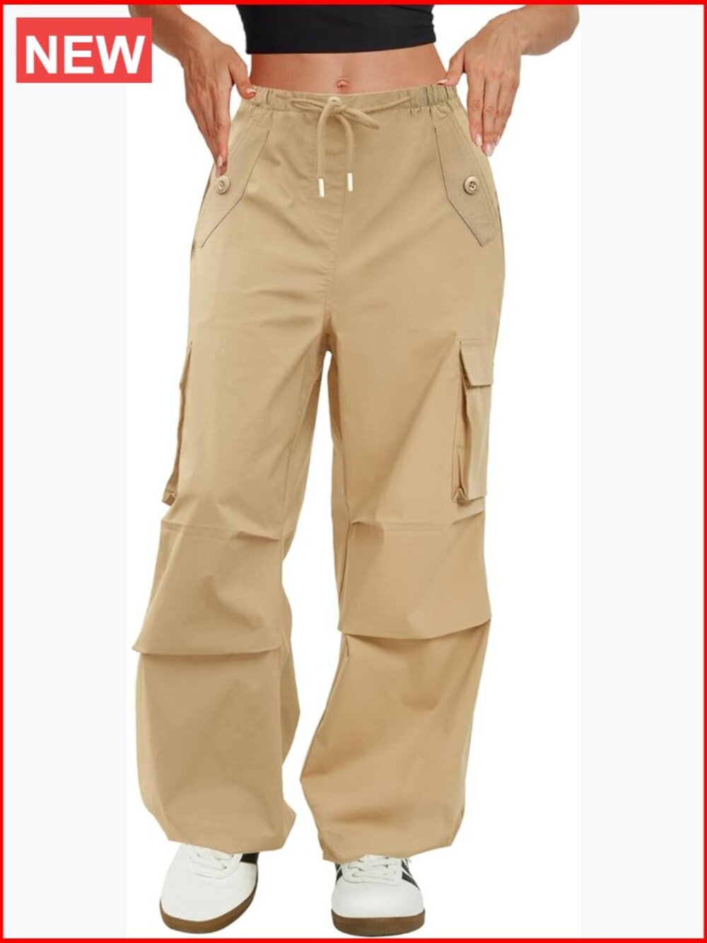 Womens Cargo Pants Parachute Hiking Baggy Y2k with 4 Pockets Waterproof
